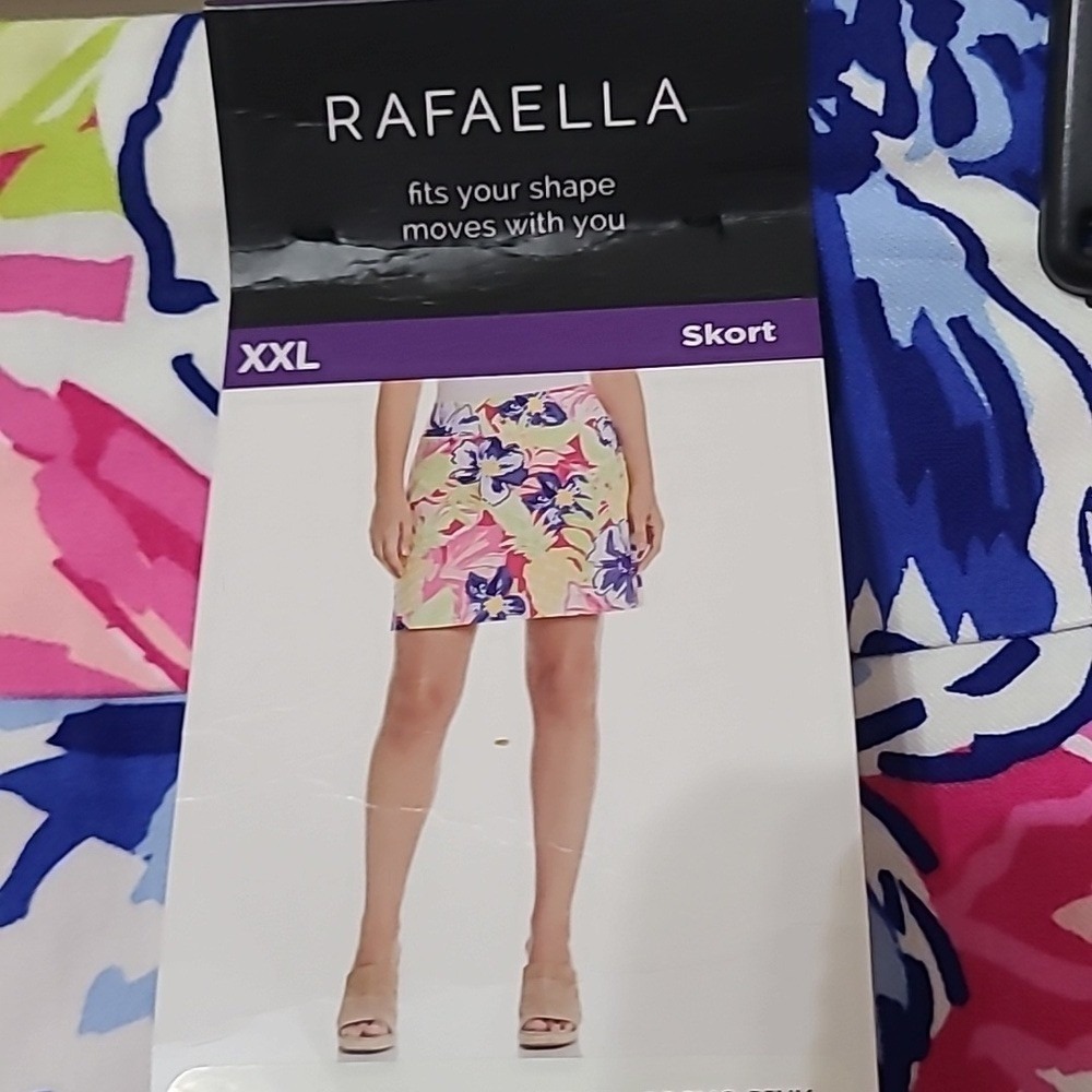 RAFAELLA Women's Bright Floral Skort - Size XXL NEW WITH TAGS - Picture 6 of 7